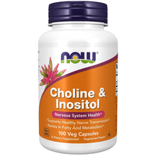 Load image into Gallery viewer, NOW Foods Choline &amp; Inositol 500 Mg (100 Capsules)
