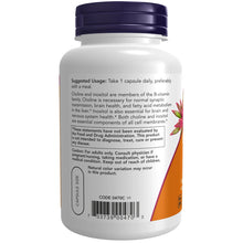 Load image into Gallery viewer, NOW Foods Choline & Inositol 500 Mg (100 Capsules)