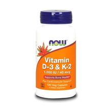 Load image into Gallery viewer, Now Foods Vitamin D3 & K-2 120 Caps